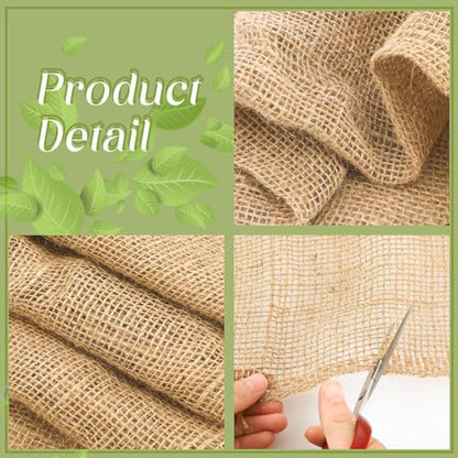 Buryeah 1 Pack 72 Inch X 33 ft Burlap Fabrics Roll Natural Jute Garden - size: 72 Inch x 33 ft