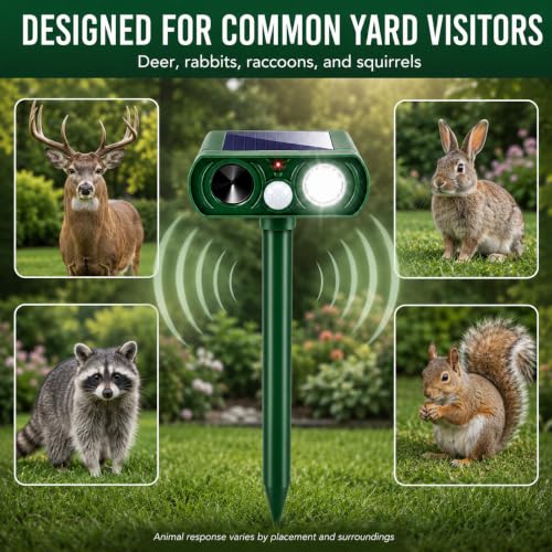 4 Pack Solar Ultrasonic Animal Repellent Outdoor for Yard