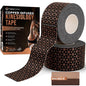 TheraCopper Copper Infused Kinesiology Tape - 2 Rolls, 40 Precut Strips - color: Black