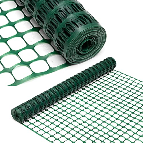 DOEWORKS Plastic Safety Fence, 4 ft x 100 ft Barrier Netting, Green - color: Green