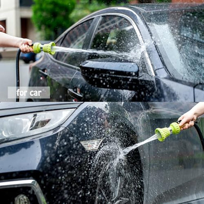 HOSUN Fireman Hose Nozzle, Adjustable Garden Hose Sprayer, Green - color: Green