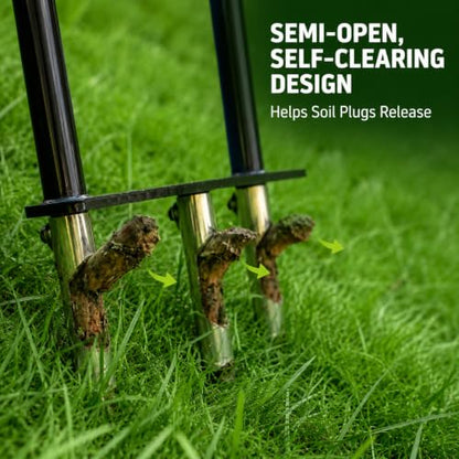 Manual Core Lawn Aerator Tool - size: Aerator + 3 Tines