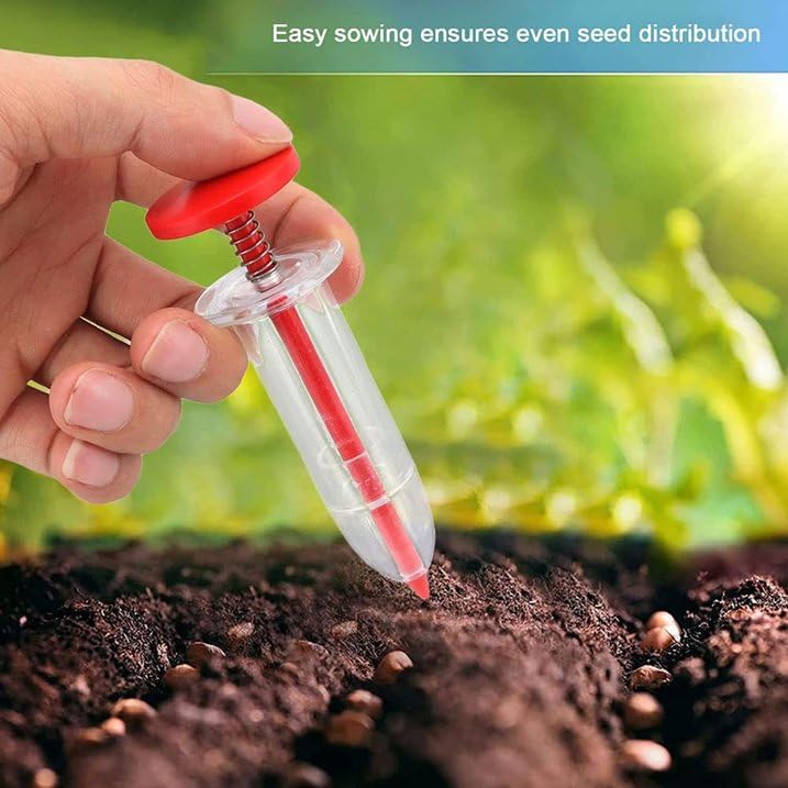 Red Mini Sowing Seed Dispenser,Small Handheld Seed Spreader,Manual Spreader Seed Planter,Garden Seed Planter for Carrot Lettuce Grass Spinach Seed,Seed Counter for Spreading，Lawn and Garden Spreaders