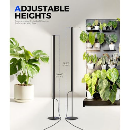 Barrina T1S Vertical Grow Light, 65W 5000K Full Spectrum, 5FT-5.6FT Height - color: Black-5000k, size: 5-5.6FT
