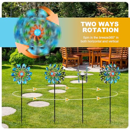 MLKNK Wind Spinners for Yard and Garden - Wind Sculptures & Spinners - size: navy blue