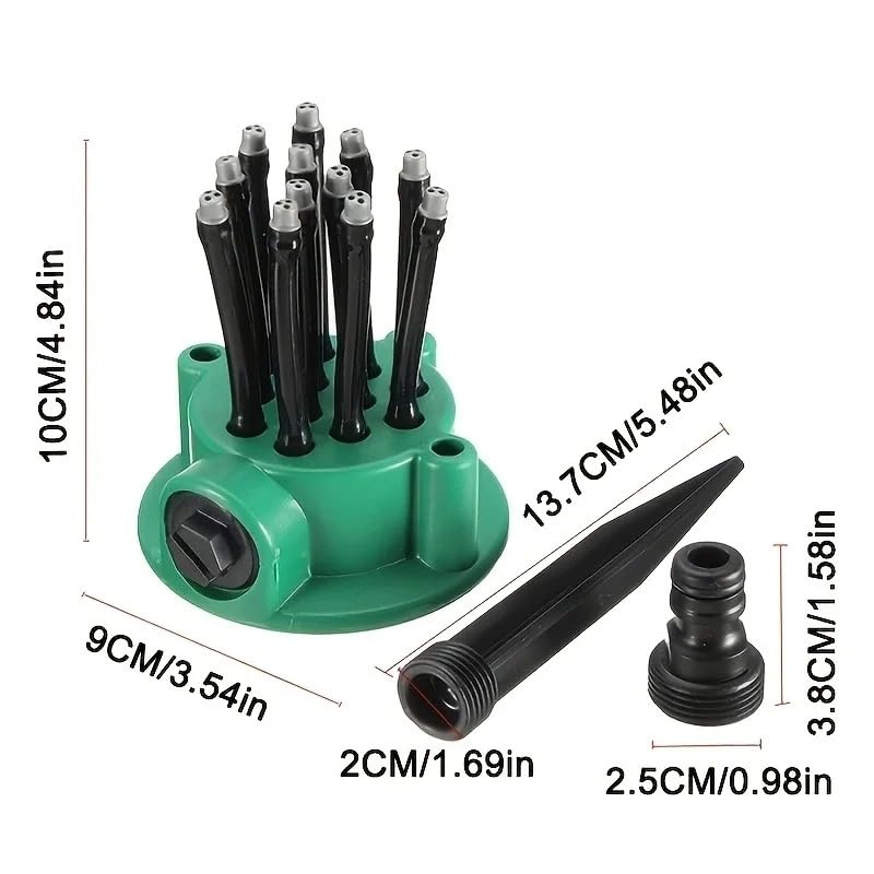 2pcs 360 Degree Garden Automatic Multi Sprinkler Garden Lawn Sprinklers Roof Cooling Sprinklers Watering Gardening Tools Housewarming Gift