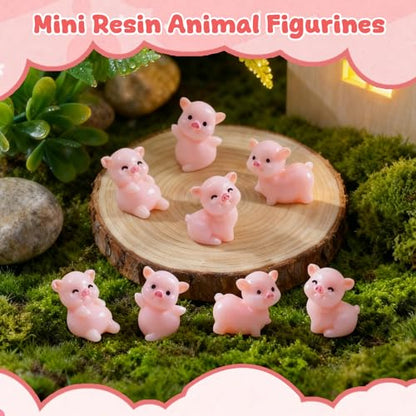 100 Pcs Mini Resin Pigs Miniature Pig Figurines Tiny Pigs Bulk