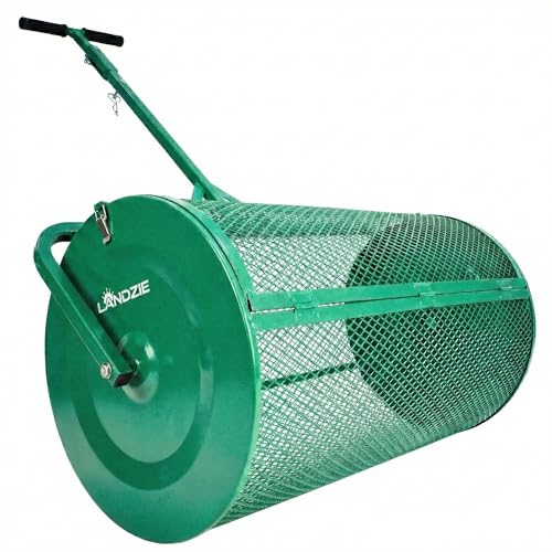 LANDZIE - Compost Spreader 36 Inch, Peat Moss & Top Soil Roller - size: 36 Inches