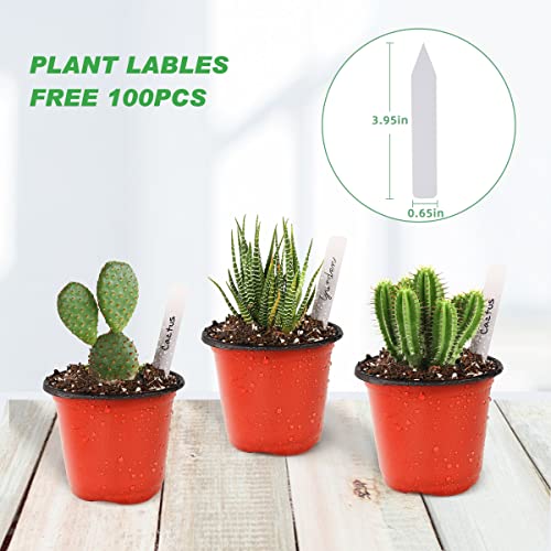 TDHDIKE 4" Small Plastic Plant Nursery Pots 100Pcs with Labels - size: 4inch100
