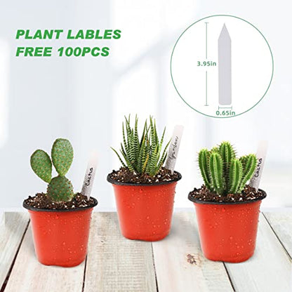 TDHDIKE 4" Small Plastic Plant Nursery Pots 100Pcs with Labels - size: 4inch100