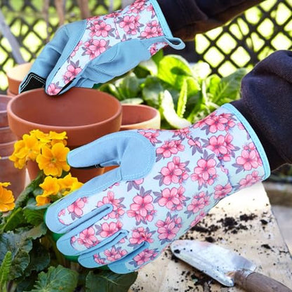 Cute Garden Gloves for Women Gift,Heavy Duty Gardening Gloves - color: Blue