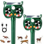 2Pack Upgraded Deer Repellent Devices Solar Ultrasonic Animal Repellent Outdoor with Motion Sensor Strobe Light for Squirrel Raccoon Rabbit Cat Bird Volume Control Keep Pests Out of Yard Farm