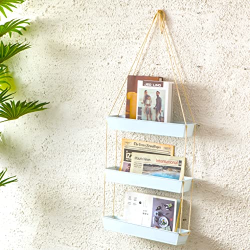 LaLaGreen Boho Wall Planter (16 in, 3 Tier) White Succulent Herb Garden - color: White, size: 16" (40.7cm) x 3 Pack White