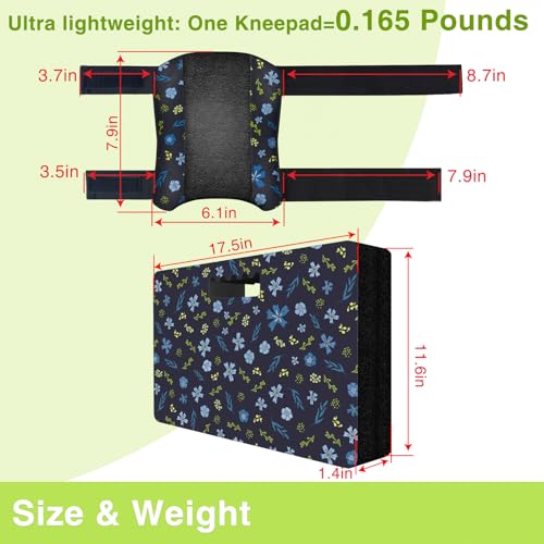 Garden Kneeling Pad and Knee Pads Women, Foam Padding Kneepads, Blue Flower - color: Blue flower