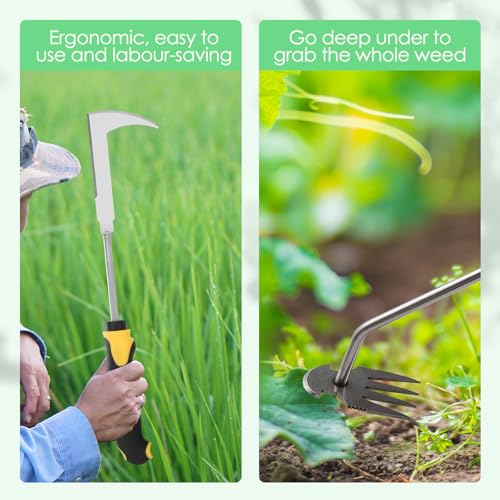 Weed Puller Tool, Rubber Handle Weed Remover Tool,3PCS