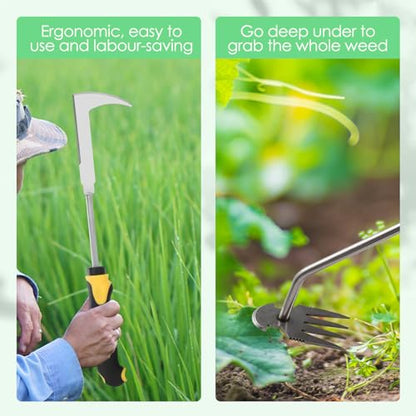 Weed Puller Tool, Rubber Handle Weed Remover Tool,3PCS
