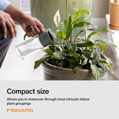 Fiskars 17oz Glass Watering Can for Indoor Plants, Easy Fill Top, Clear - size: Carafe