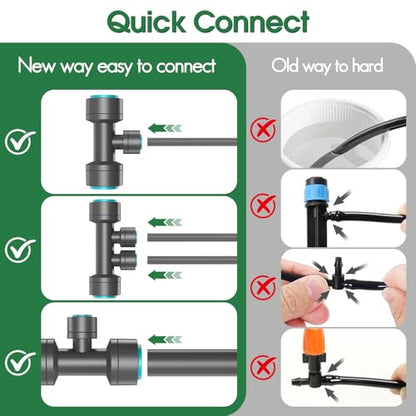 98FT 1/2" Drip Irrigation System Kit with Water Timer for Garden