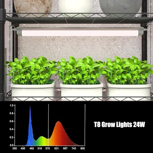Indoor Greenhouse with Grow Light with 96W, 5 Tier 23.2" L×13.3" W×61.3" H