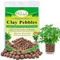 Halatool 12LB Leca Clay Pebbles for Plants, 4-16mm Hydro Balls for Drainage - size: 12LB
