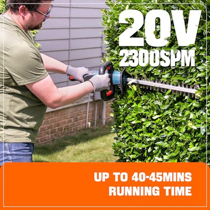 SENIX HTX2-M-0 X2 20 Volt Max* 18-Inch Battery Powered Cordless Hedge Trimmer with Brushless Motor, Double-Sided Dual Action Blades, 3/4" Cutting Capacity, Tool Only, Battery Not Included - size: 18 Inch, style: 20 Volt-Tool Only