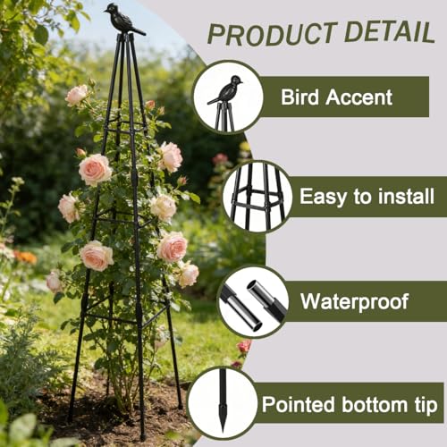 Garden Trellis, 47” Plant Trellis for Climbing Plant, 1 Pack Plant Support