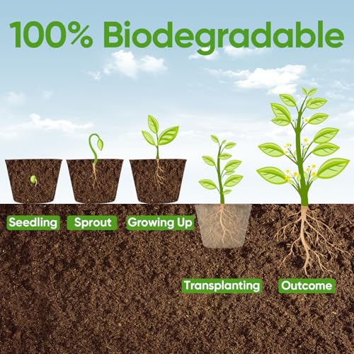 120 Pack 4 inch Peat Pots for Seeding with 120Pcs Plant Labels, Biodegradable Seed Starter Pots with Drainage Holes, Garden Germination Nursery Pots