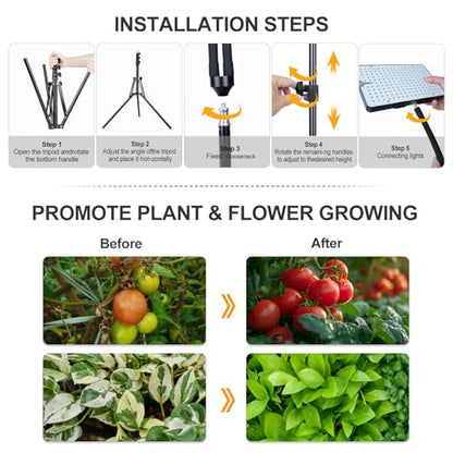 4 Head 100W Grow Light with Stand for Indoor Plants, Bonsai Trees - size: 4Head Stand(100W)