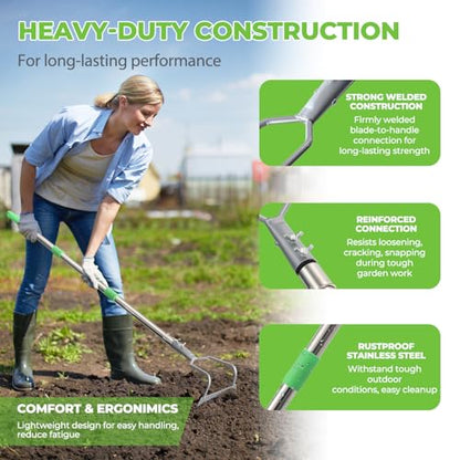 Weed Puller Tool, 65" Long Handle Heavy Duty Stand Up Weeder – No Bending Hand Weeder Remover for Gardening, Lawn, Yard, Patio – Garden Hoe for Weeding