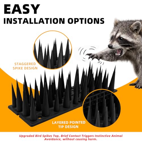 Bird Spikes, 5 Pack, 7 FT Total Coverage, Outdoor Bird Deterrent, Black - color: Black, size: 5 pack