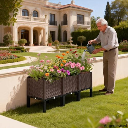 Large Elevated Garden Planter, Raised Bed for Vegetables & Flowers