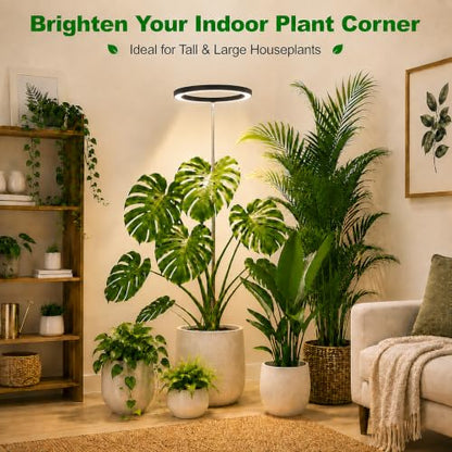 10" Grow Lights for Large Indoor Plants, Full Spectrum Indoor Plant Light - color: Black