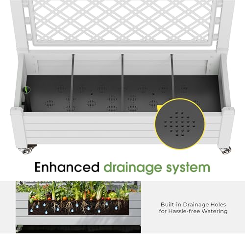 Fancyango Raised Garden Bed with Wheels 61.2" H -Medium Ashen - color: Medium Ashen, size: 61.2"H