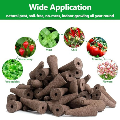 100 Pack Grow Sponges, Seed Pods Replacement Root Growth Sponges for Hydroponics, Seed Starter Pods Hydroponic Sponges Compatible with Aero Garden
