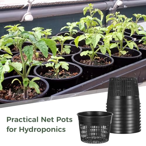 12 Pcs Net Pots for Hydroponics - 6 Inches Hydroponic Baskets Net Cups for Planting with Drainage Holes, Ideal for Lily Plants, Lightweight and Stackable Design for Efficient Growth