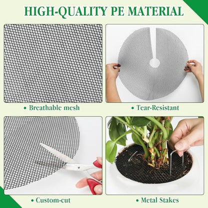 Plant Pot Grids 15.7 Inch Cuttable Soil Cover Protector from Animals - color: 6pcs