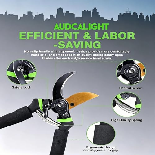 4-Pack Bypass Pruning Shears, Titanium Steel Blade,With Gardening Gloves,Shears Stainless, Ergonomic Hand Pruning Shears for Trees, Plants (Shears Gardening Tool Kit)