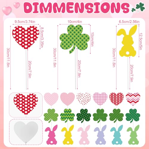 Amyhill 18 Pcs Garden Decor for Outside Heart Metal Garden Stakes