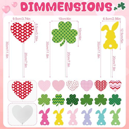 Amyhill 18 Pcs Garden Decor for Outside Heart Metal Garden Stakes