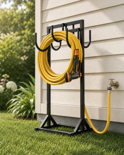 GENTINGBRO Garden Hose Holder with 6 hooks Hose Reel