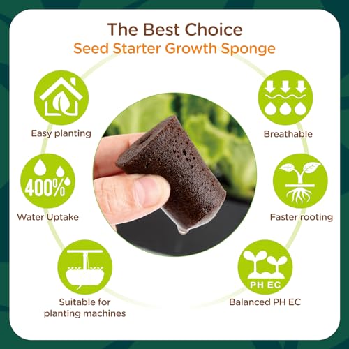 70 Count Hydroponic Grow Sponges, Pre-Drilled Seed Starter Plugs