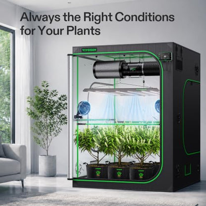 VIVOSUN 5x5 Pro Grow Tent Kit 850W Aerolight E42A+ Smart Pro Control System - size: Plus 60" x 60" x 80"