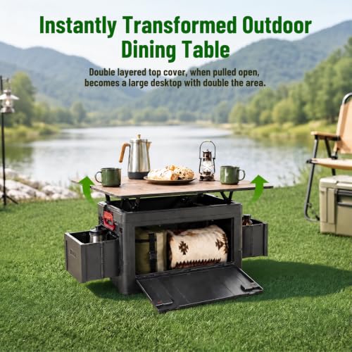 Mazatzal Multi-Purpose Camping Storage Box, 60L - color: Black Red