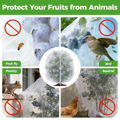 Blueberry Bush Netting Cover 2 Pack, 10 x 12 ft, Bird Netting with Zipper - size: Rabbiteye 10 x 12 ft