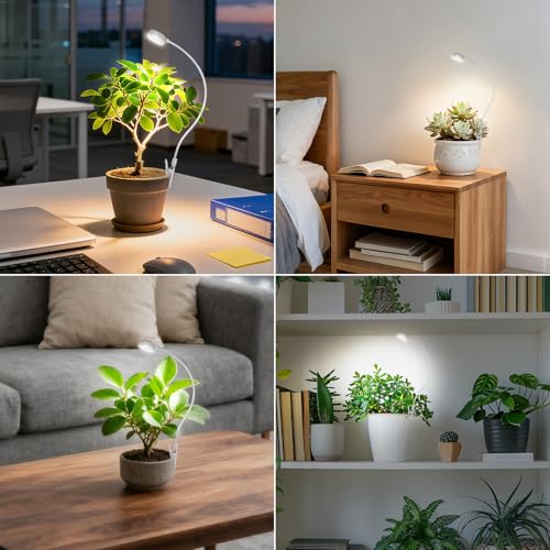 Small Clip-On Grow Light for Indoor Plants, Full Spectrum Timer - size: 1-Pcak