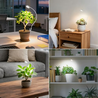 Small Clip-On Grow Light for Indoor Plants, Full Spectrum Timer - size: 1-Pcak