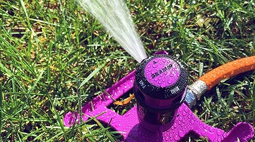 Dramm ColorStorm Gear Drive Sprinkler on Heavy Duty,Durable Metal Base, 4 Patterns, Ideal for Small, Medium & Large Areas with Pass Through Feature, Yellow, 40 Foot Diameter - color: Yellow, style: Gear Drive Sprinkler