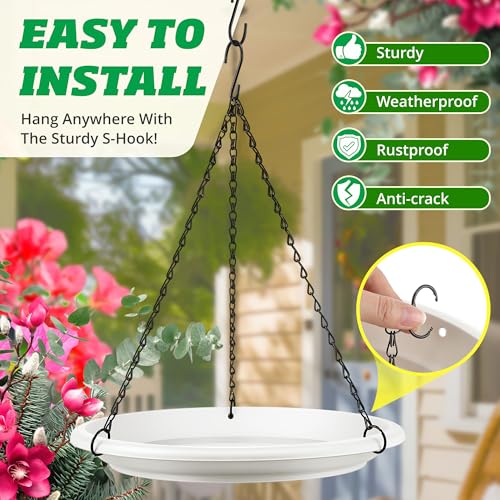 Hanging Planter for Plant, 12" Plant Saucer with Chain(5 Pcs,White) - color: White