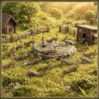 Civaner 50 Pcs Mini Brass Peacock, Small Peacock, Mini Metal Animals Statue - style: Peacock