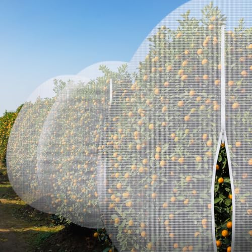 1 Pcs Large Fruit Tree Netting 15 X 15 Ft with Zipper Drawstring - size: 15 x 15 ft